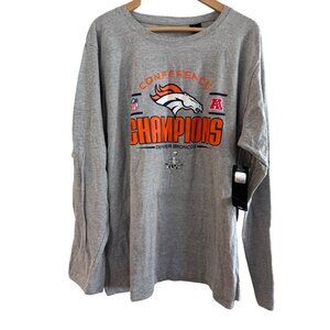 Denver Broncos NFL Conference Champions XL Grey Long Sleeve Shirt Super Bowl XLV